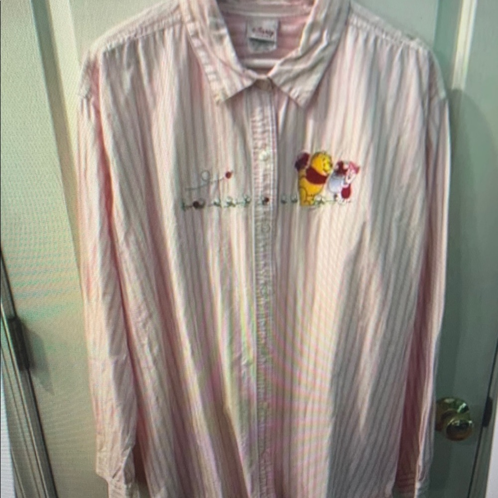 Casual Pink Striped Men's Shirt with Embroidery
